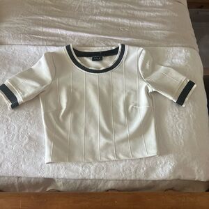 Vila Clothes Cropped A Short Sleeve Sweater s. Black Trim